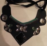 Maxi colar couro preto